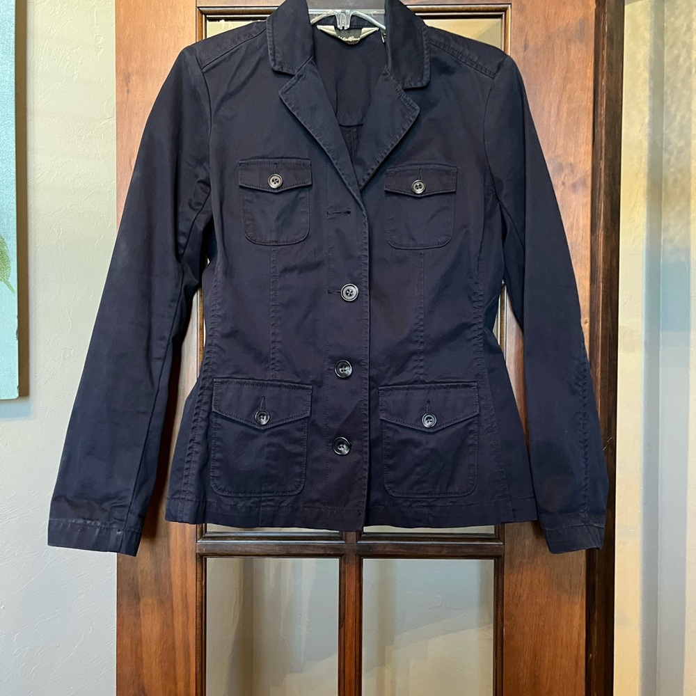 Navy Blue Cotton Blazer